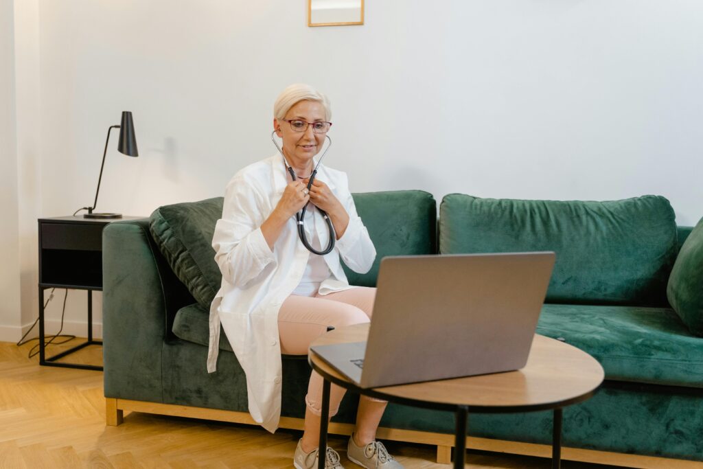 pexels-tima-miroshnichenko-8376323 Patient having virtual consultation with specialist